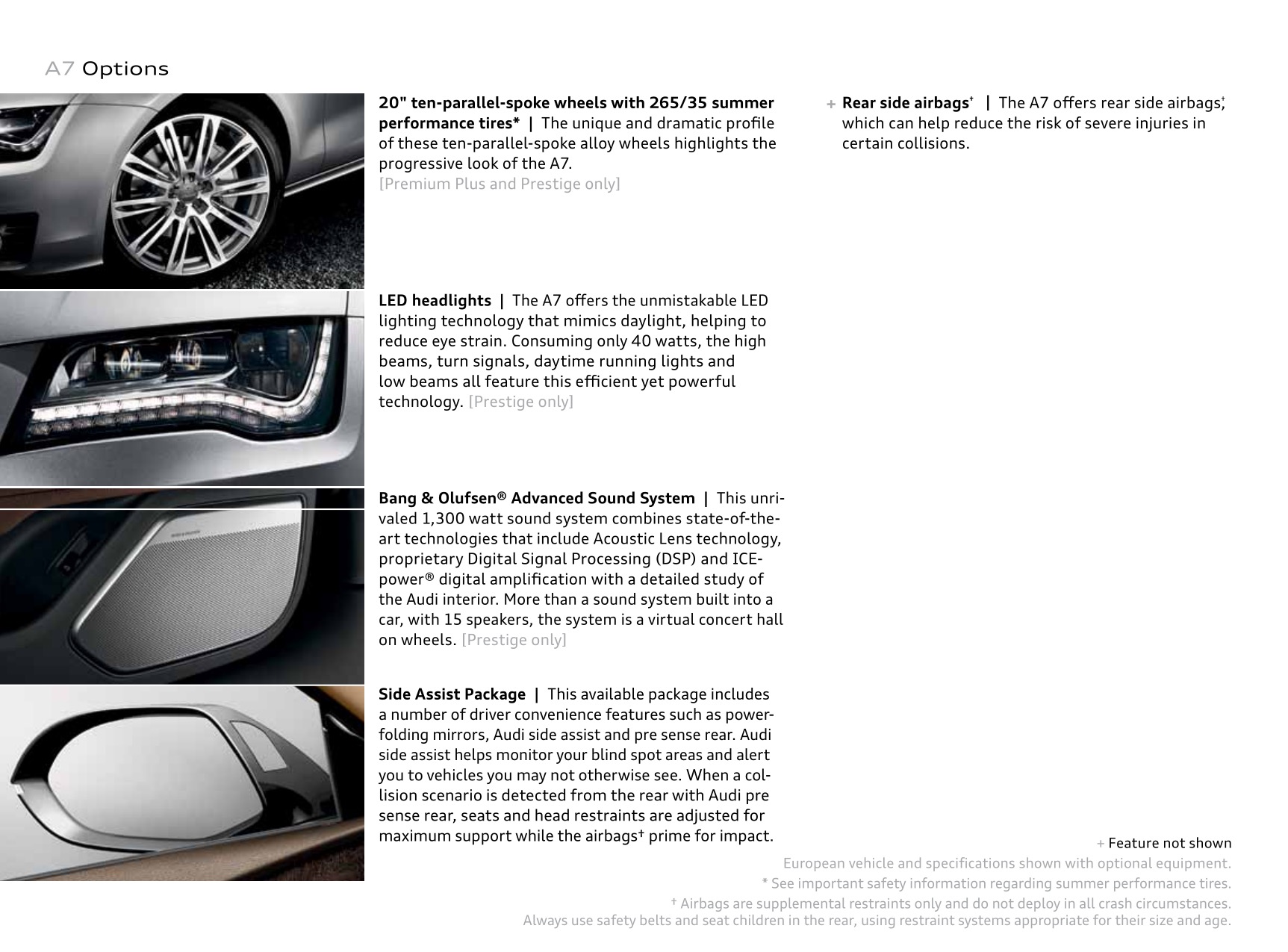 2012 Audi A7 Brochure Page 20